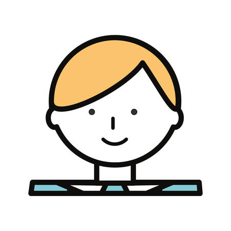 Man cartoon profile over white background vector illustrationのイラスト素材