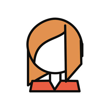 Woman profile cartoon over white background vector illustrationのイラスト素材