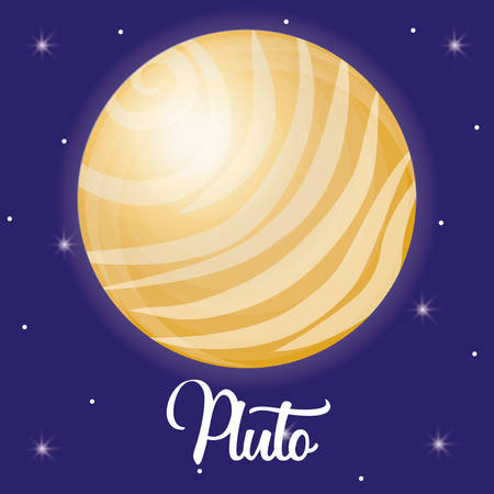 pluto planet icon over galaxy background colorful design vector illustrationのイラスト素材