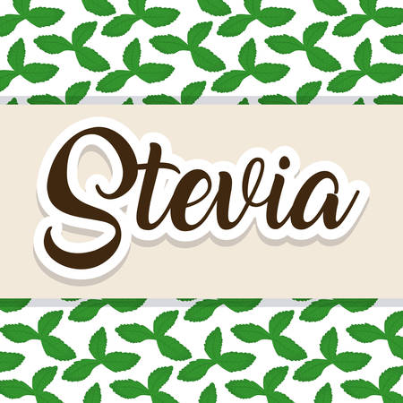 stevia plants over white background colorful design vector illustrationのイラスト素材