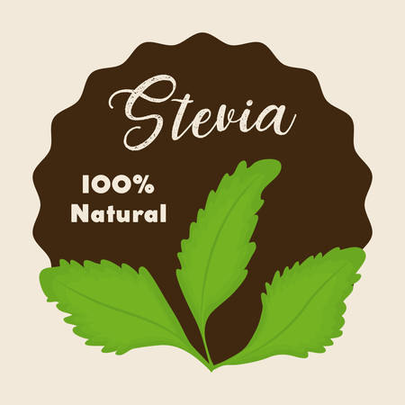 seal stamp with stevia plant icon over white background colorful design vector illustrationのイラスト素材