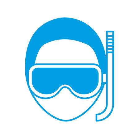 Man with snorkel mask illustration.のイラスト素材