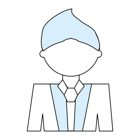 Man cartoon profile over white background vector illustrationのイラスト素材