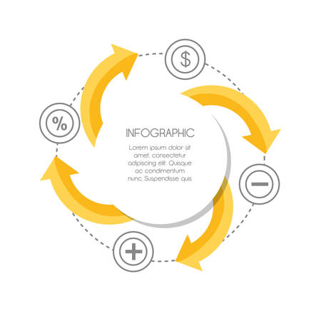 infographic template with arrow business options vector illustrationのイラスト素材