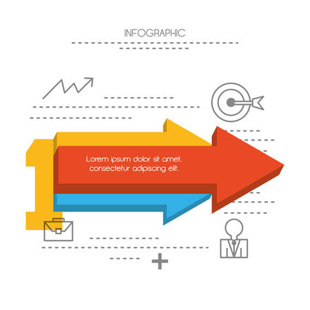 infographic template with arrow business options vector illustrationのイラスト素材