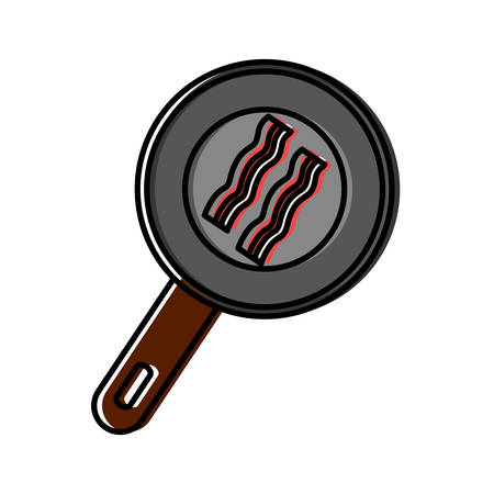 Pan with bacon stripes iconのイラスト素材
