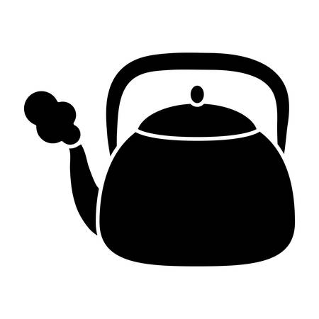 Tea pot icon over white background vector illustration.のイラスト素材