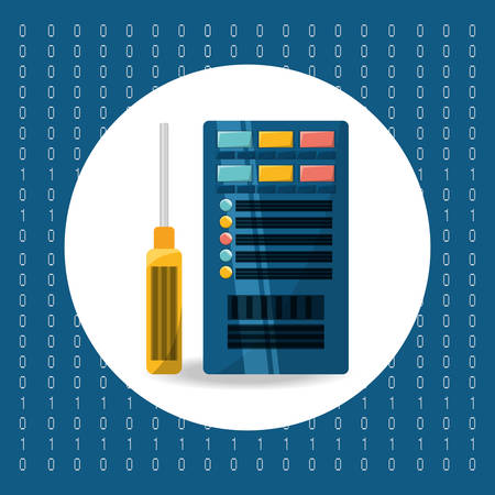 connecting information with data center vector illustrationのイラスト素材