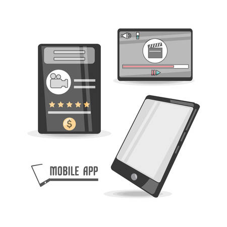 technology smartphone with touch screen apps vector illustrationのイラスト素材