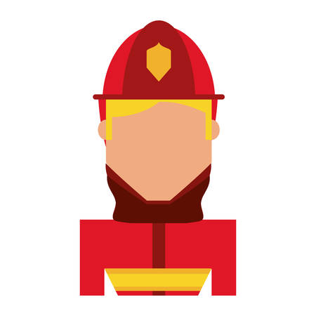 Firefigther profile cartoon icon vector illustration graphic designのイラスト素材