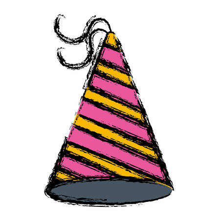 party hat icon over white background vector illustrationのイラスト素材