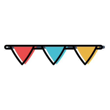 Decorative pennant icon over white background vector illustrationのイラスト素材