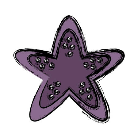 Purple starfish icon over white background vector illustrationのイラスト素材