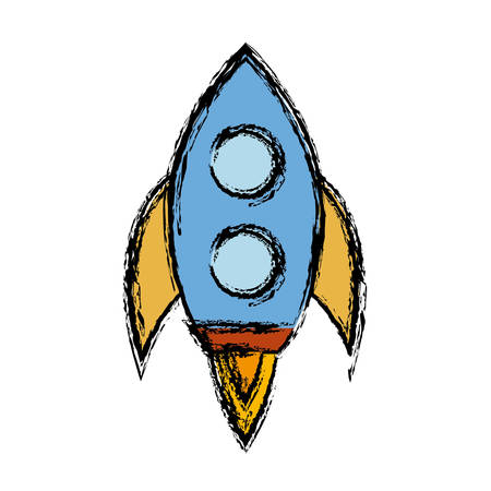 Space rocket icon over white background vector illustrationのイラスト素材