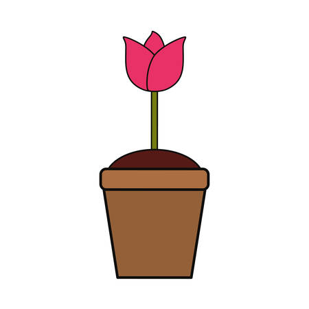 Beautiful flower in pot icon illustration graphic designのイラスト素材