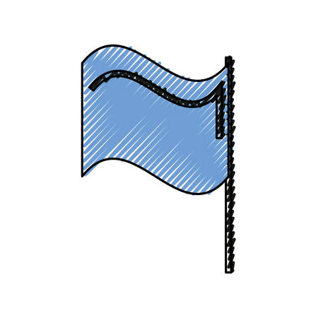 Flag isolated symbol over white background vector illustrationのイラスト素材