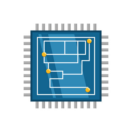 Microchip integrated circuit icon vector illustration graphic designのイラスト素材