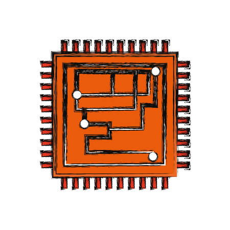 Microchip integrated circuit icon vector illustration graphic designのイラスト素材