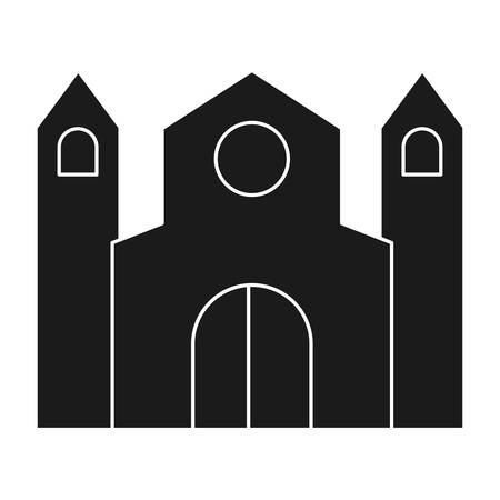 church building icon over white background vector illustrationのイラスト素材