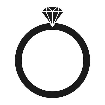 diamond ring icon over white background vector illustrationのイラスト素材