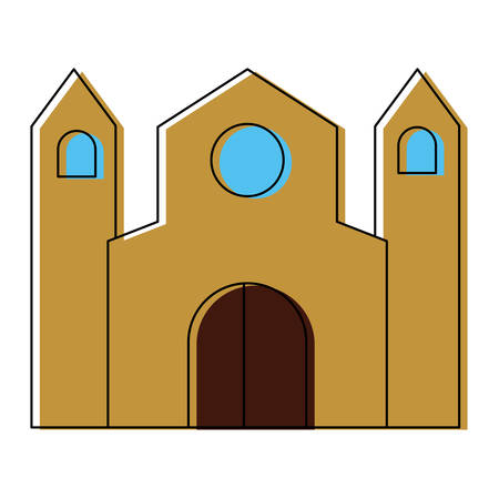 church building icon over white background vector illustrationのイラスト素材