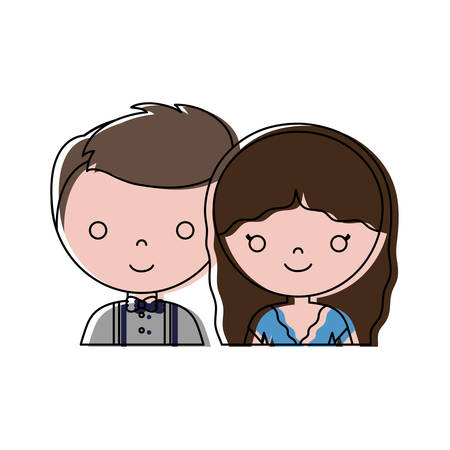 wedding couple icon over white background colorful design vector illustrationのイラスト素材