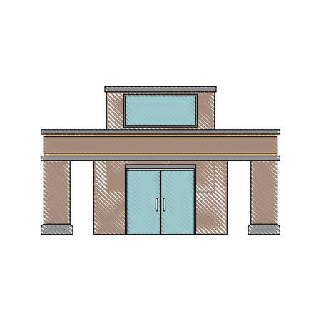 city building icon over white background colorful design vector illustrationのイラスト素材