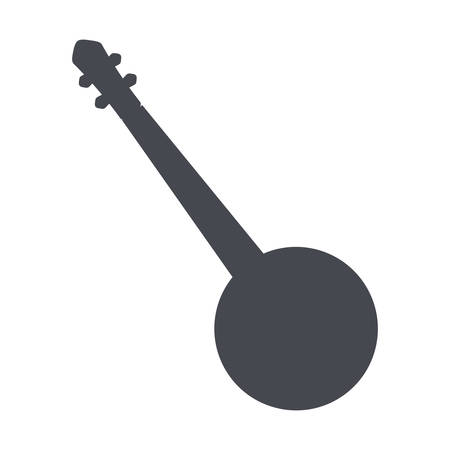 banjo instrument icon over white background vector illustrationのイラスト素材