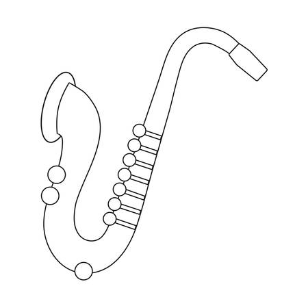 saxophone instrument icon over white background vector illustrationのイラスト素材