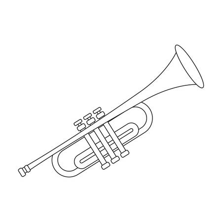 trumpet instrument icon over white background vector illustrationのイラスト素材
