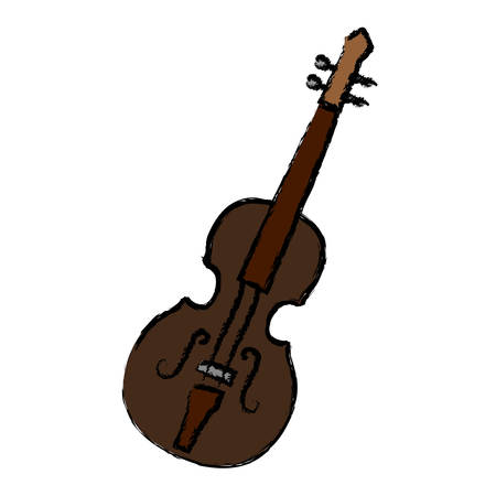 fiddle instrument icon over white background vector illustrationのイラスト素材