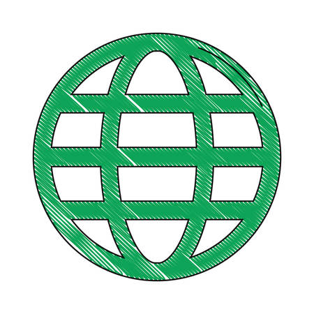 global sphere icon over white background vector illustrationのイラスト素材