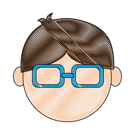 avatar man wearing glasses icon over white background colorful design vector illustrationのイラスト素材