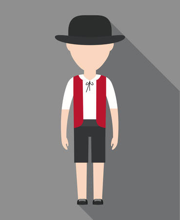 swiss man icon over gray background colorful design vector illustrationのイラスト素材