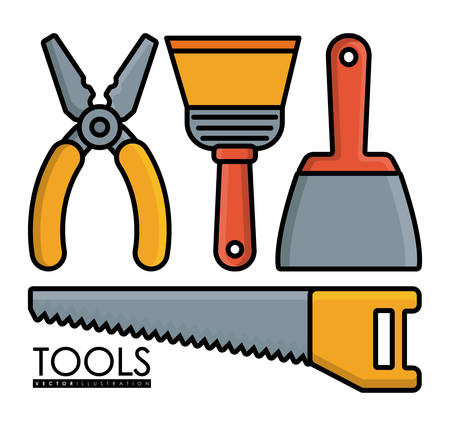 repair tools related icons over white background colorful design vector illustrationのイラスト素材