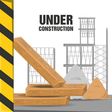 flat under construction concept vector illustration designのイラスト素材