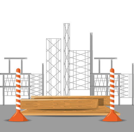 flat under construction concept vector illustration designのイラスト素材