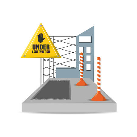flat under construction concept vector illustration designのイラスト素材