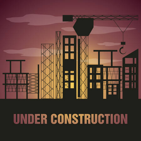 flat under construction concept vector illustration designのイラスト素材