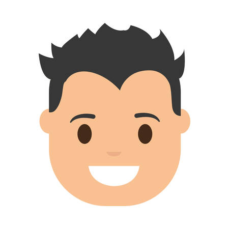 cartoon man face icon over white background colorful design  vector illustrationのイラスト素材
