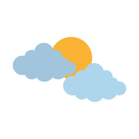 sun and clouds icon over white background vector illustrationのイラスト素材