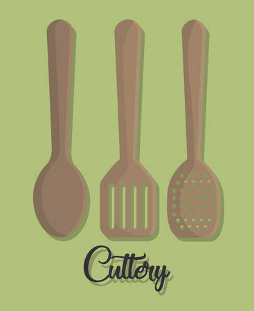 kitchen utensils related icons over green background colorful design vector illustrationのイラスト素材
