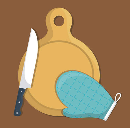 kitchen utensils related icons over brown background colorful design vector illustrationのイラスト素材