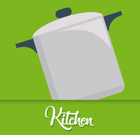 cooking pot icon over green background colorful design vector illustrationのイラスト素材