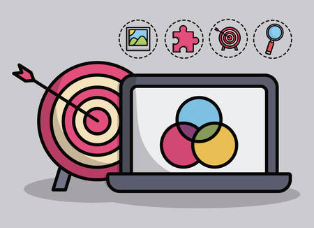 computer and creative process related icons over gray background colorful design vector illustrationのイラスト素材