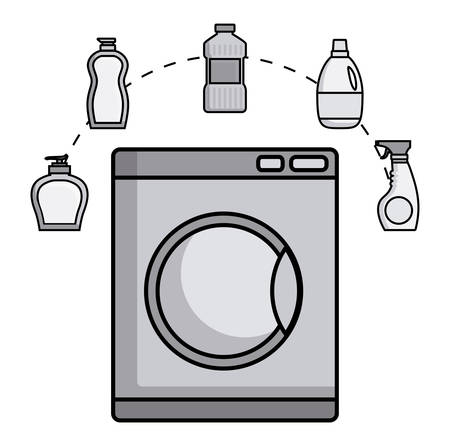 washing machine and cleaning equipment related icons over white background colorful design vector illustrationのイラスト素材