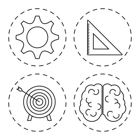 creative process related icons over white background vector illustrationのイラスト素材