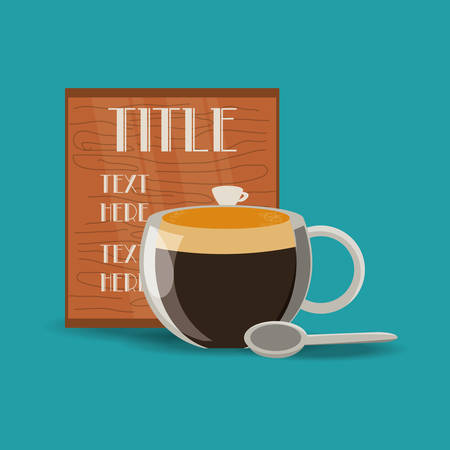 flat cup of coffee drink and menu concept vector illustrationのイラスト素材