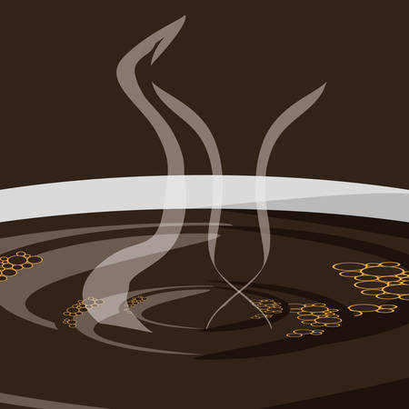 flat liquid hot coffee concept vector illustrationのイラスト素材