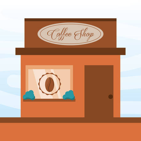 flat coffee shop fresh drinks vector illustrationのイラスト素材